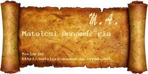 Matolcsi Annamária névjegykártya